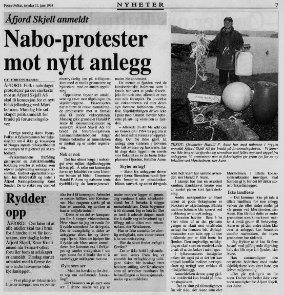 1998-06-11 Naboprotester mot nytt anlegg